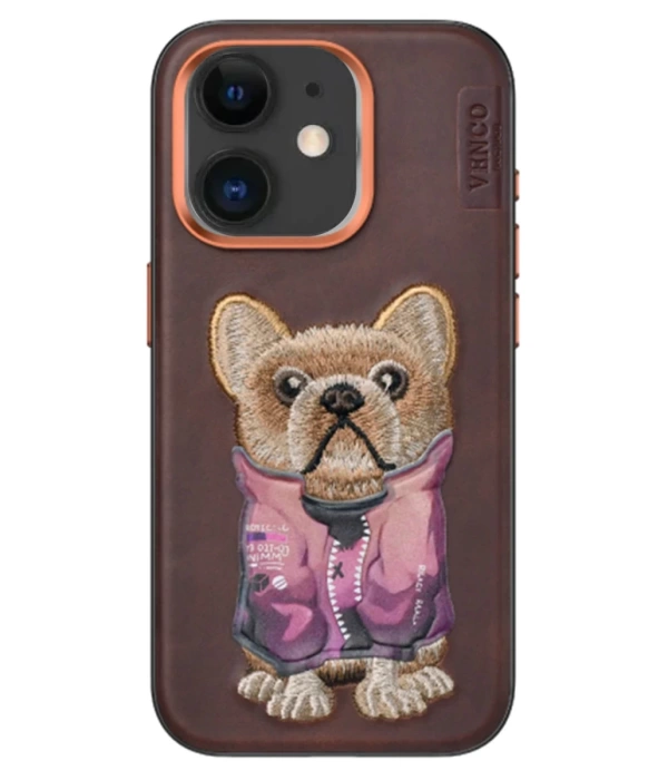 Venco iPhone 11 Cute Desenli Kapak - Koyu Kahve