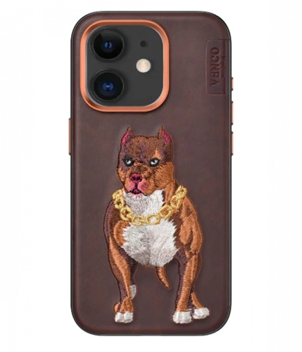 Venco iPhone 11 Perma Desenli Kapak - Kahverengi