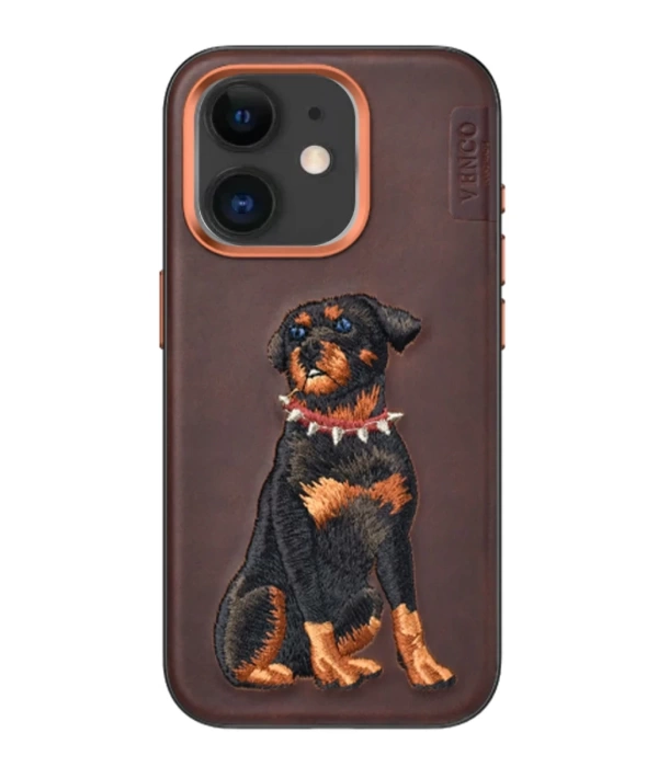 Venco iPhone 11 Perma Desenli Kapak - Koyu Kahve