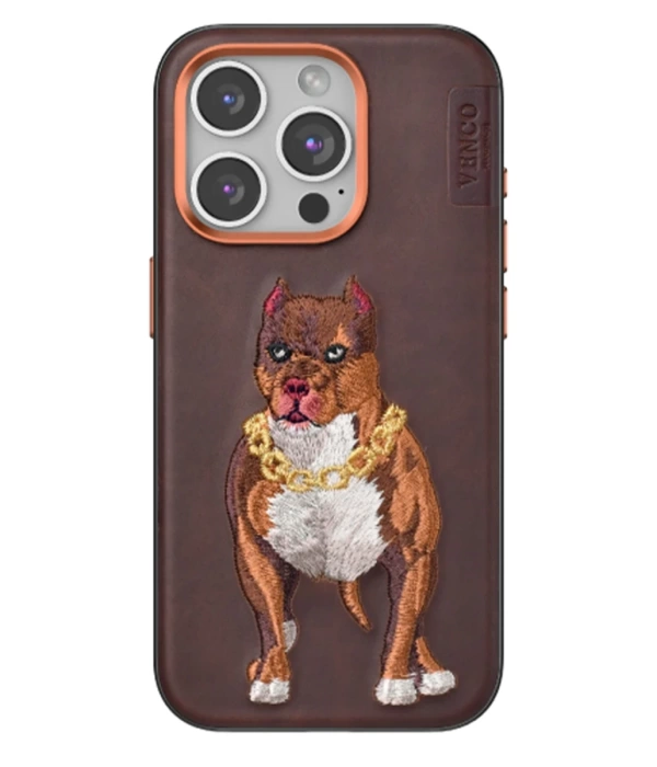 Venco iPhone 14 Pro Max Perma Desenli Kapak - Kahverengi
