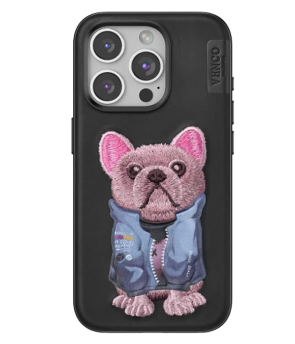 Venco iPhone 15 Pro Max Cute Desenli Kapak - Siyah