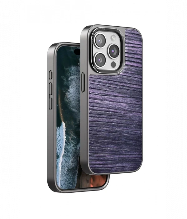 Venco iPhone 15 Pro Wave Kapak - Derin Mor