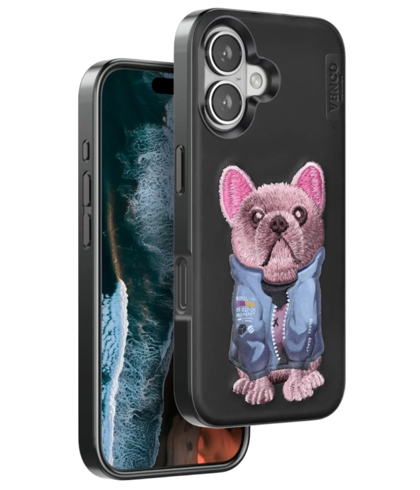 Venco iPhone 16 Cute Desenli Kapak - Siyah