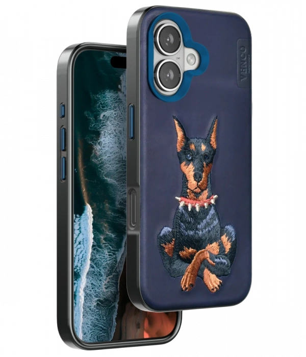 Venco iPhone 16 Perma Desenli Kapak - Lacivert