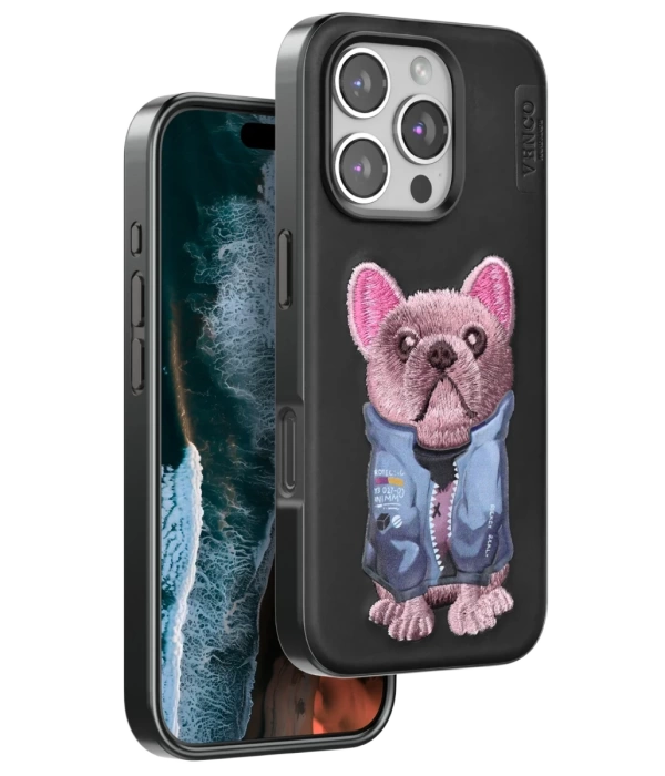 Venco iPhone 16 Pro Cute Desenli Kapak - Siyah