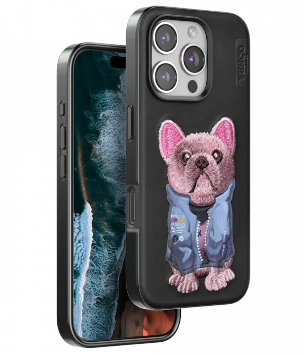 Venco iPhone 16 Pro Cute Desenli Kapak - Siyah