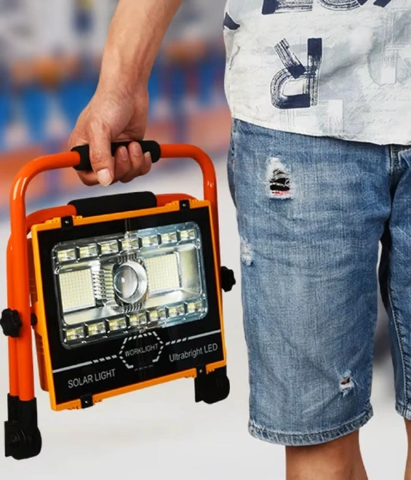 Wt-734 P70 Led Solar Panel Şarjlı Taşınabilir Projektör (176 Smd + Yan Led)