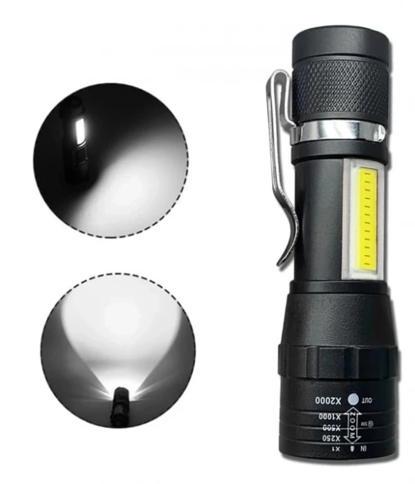 Wuben Wb-017 Zoomlu Şarjlı Cob Led Güçlü El Feneri
