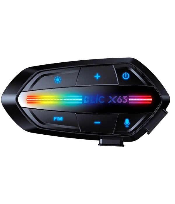X63 Motosiklet Kask Kulaklık Intercom Işıklı Motorsiklet Interkom 5.3