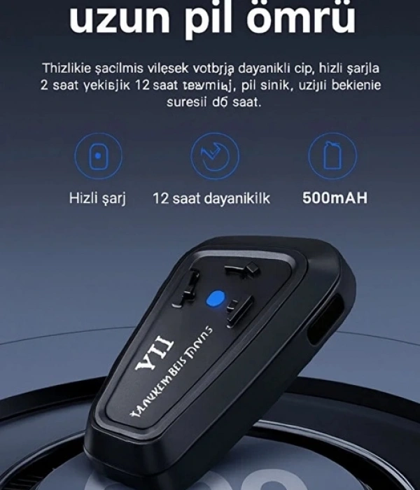 Y11 Bluetooth Kulaklık Mikrofonlu Motosiklet Kulaklığı İntercom Bt 5.3