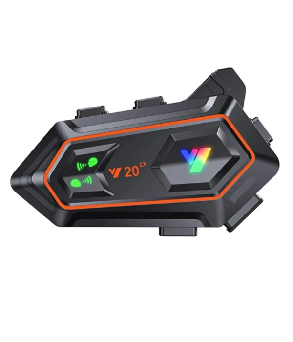 Y20 2x 1000m Telsiz Mesafeli 2 Kişi Bağlantılı Bluetooth Kask Kulaklık Fenerli İntercom