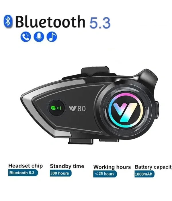 Y80 Motosiklet Kask Kulaklık Intercom Işıklı Motorsiklet Interkom