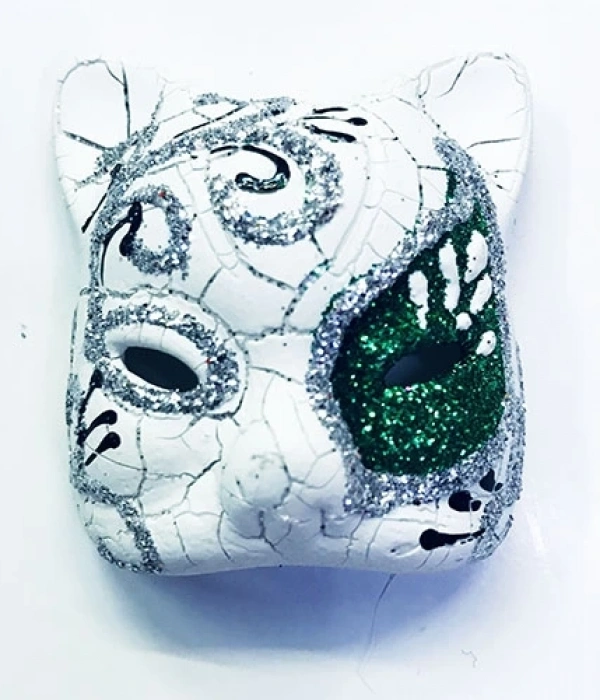 Yeşil Renk İşlemeli Seramik Malzemeden İmal Venedik Kedi Model Magnet