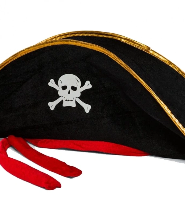 Yetişkin Boy Kadife Jack Sparrow Denizci Kaptan Jack Korsan Şapkası 50x20 Cm