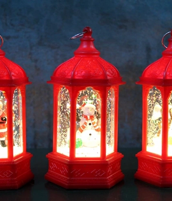 Yılbaşı Temalı Işıklı Kar Küresi Alk3218