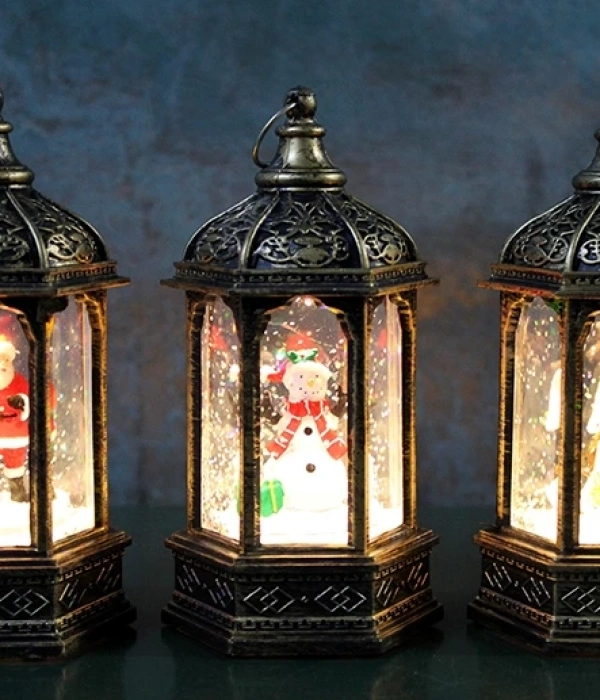 Yılbaşı Temalı Işıklı Kar Küresi Alk3219