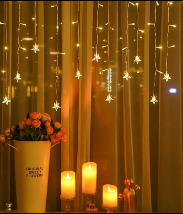 Yıldız 4m 96 Led 19 Saçak 40-50-60cm Gün Işığı Yıldız Boyutu:7cm