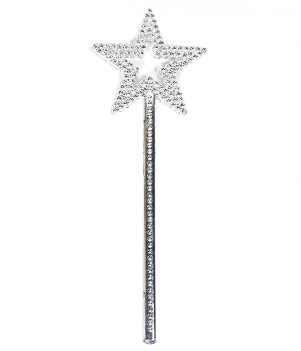 Yıldız Model Peri Asası Melek Asası Prenses Asası Metalize Gümüş Renk