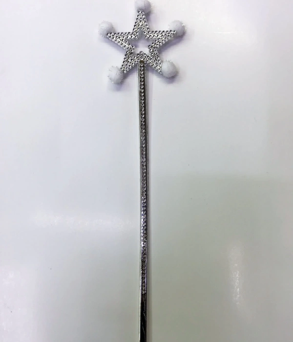 Yıldız Peri Asası Sihirli Değnek Beyaz Ponponlu