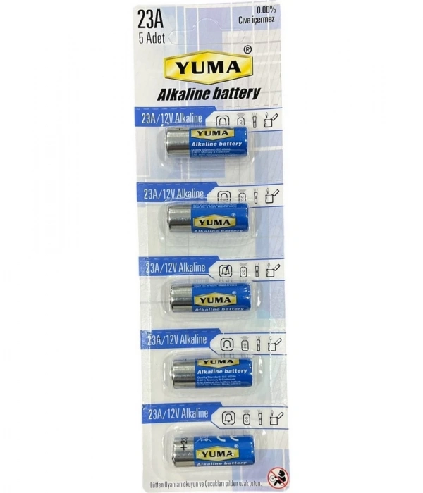 Yuma 23a Mn23 V23a V23ga 12 Volt Alkalin Pil 5’li Paket