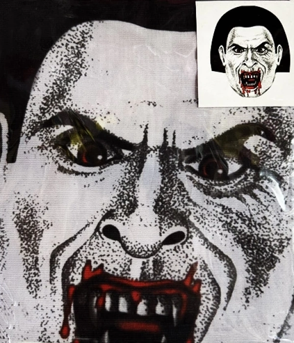 Yüze Yapışan Kafaya Tam Geçmeli Streç Kanlı Vampir Maske Bez Maske Model 2-2