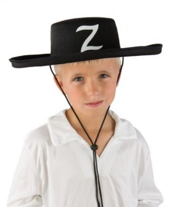 Z Logolu Çocuk Boy Bağcıklı Zorro Şapkası
