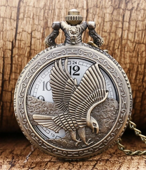 Zincirli Askılı Kartal Modelli Antik Köstekli Saat Kartalköstek