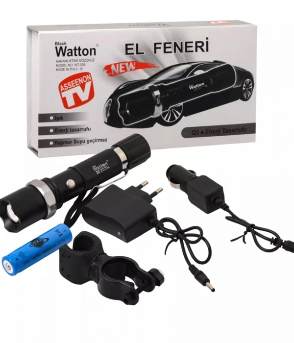 Zoomlu Şarjlı El Feneri En Uygun Fiyata  Wt-038