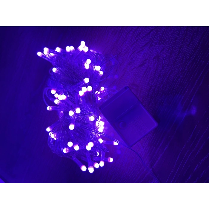 10m 100 Led Damla Uçlu Pembe Işık Şeffaf Kablo Mz-17-9