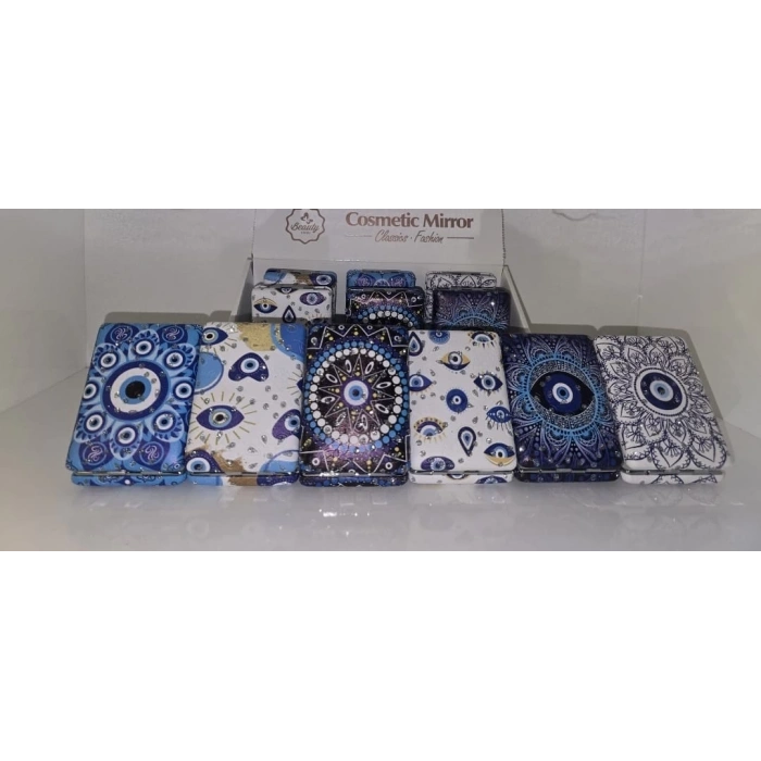 12li Büyüteçli Dikdörtgen Cep Aynası Mz-101
