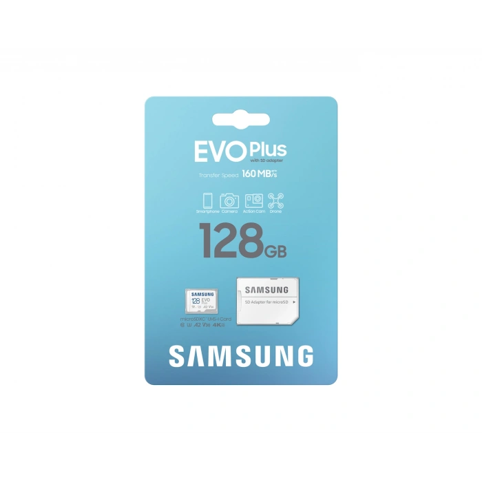 128GB SAMSUNG EVO PLUS MICROSDXC UHS-I U3 V30 A2 160MB/s MB-MC128SA/TR