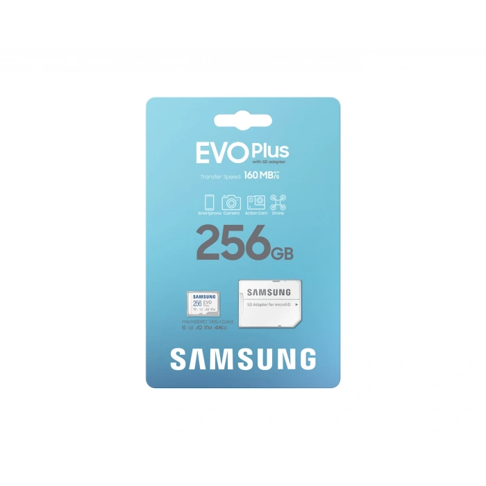 256GB SAMSUNG EVO PLUS MICROSDXC UHS-I U3 V30 A2 160MB/s MB-MC256SA/TR