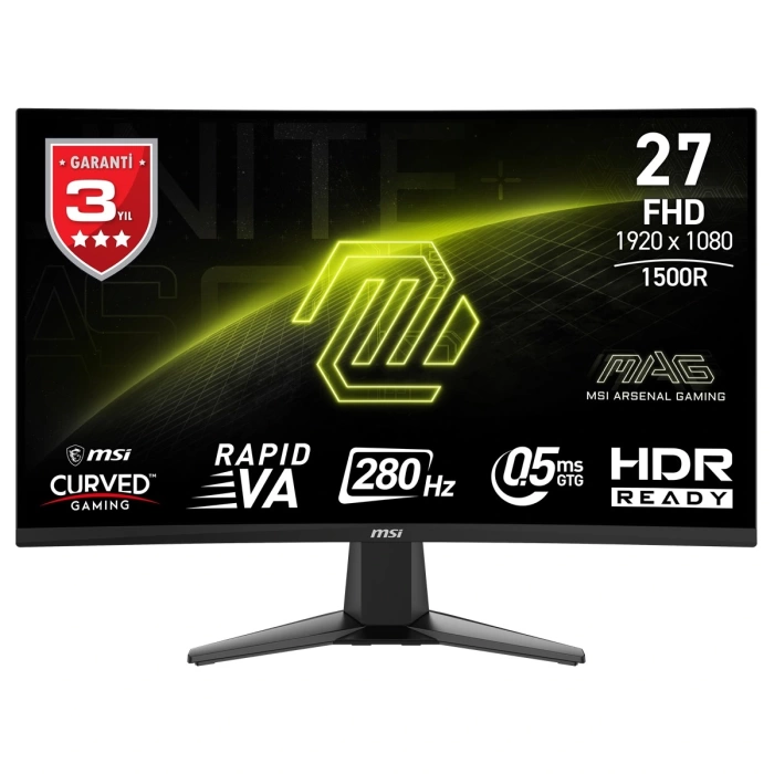 27 MSI MAG 276CXF 0.5MS 280HZ ADAPTIVESYNC FHD CURVE 1500R GAMING