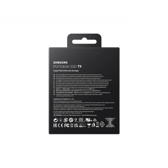 2TB SAMSUNG 2000/1950MB/s USB 3.2 GEN 2X2 TAŞINABİLİR T9 MU-PG2T0B/WW