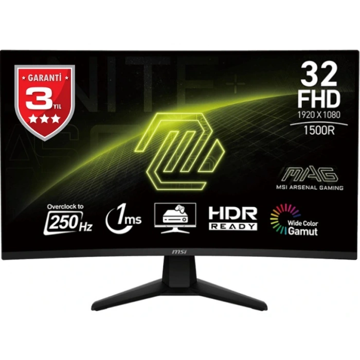 31.5 MSI MAG 32C6X 1MS 250HZ FHD CURVE 1500R VA ADAPTIVE-SYNC GAMING MONITOR