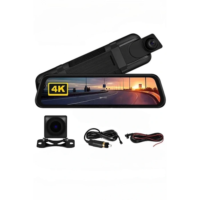 4k Ips Ekran Tam Dokunmatik 9.66” Dikiz Ayna Araç Içi Kamera (4k Ön 1080p Arka) | Carplay