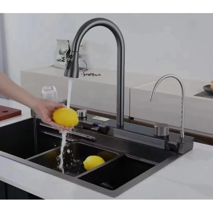 Akıllı Dijital Led Göstergeli Şelale Eviye Seti