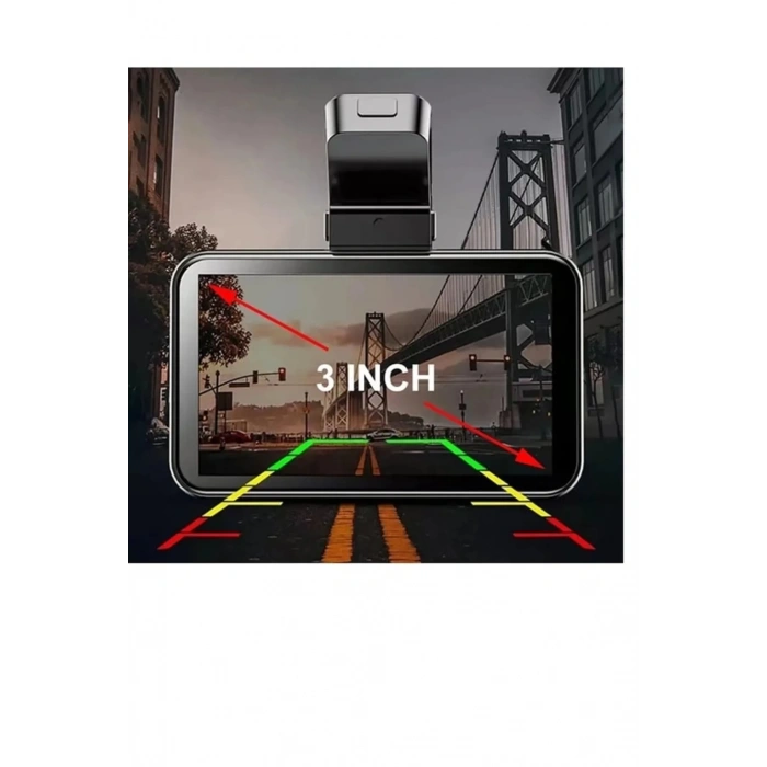 Araç İçi Kamera Wifi Özellikli Ekranlı Ön Ve Geri Görüş Kameralı Mikrofonlu 3 İnç Hd
