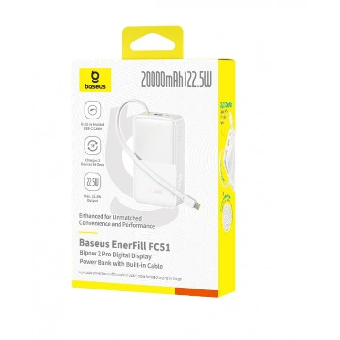 BASEUS ENERFILL FC51 BIPOW2 PRO 10000 22.5W BEYAZ