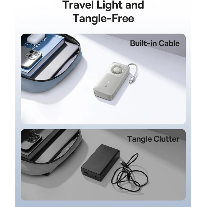 BASEUS FREE2PULL 30W 10.000MAH POWERBANK - GREY