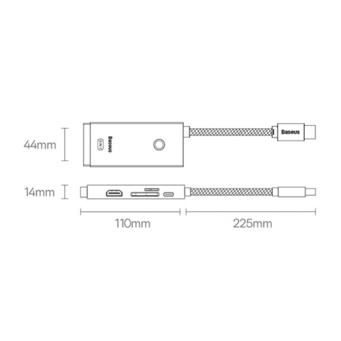 BASEUS LITE 6 IN1 TYPE-C HUB - SIYAH