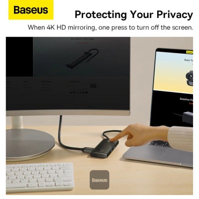 BASEUS LITE 6 IN1 TYPE-C HUB - SIYAH