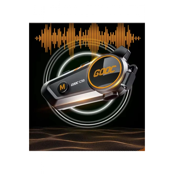 C50 2x Motosiklet Intercom Kask Kulaklık 1000 Mah Rgb Işıklı Çift Eşleşme