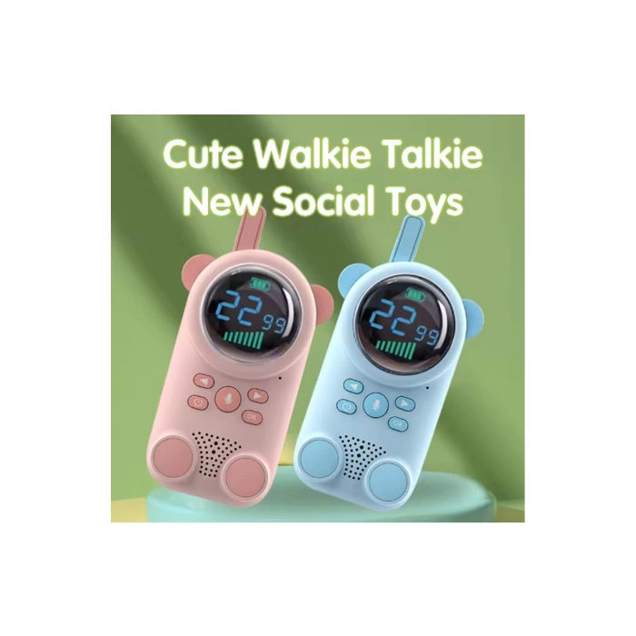 Çocuklar Için Kamp Yürüyüş El Telsizi Şarj Edılebılır 3km Menzil Mavi