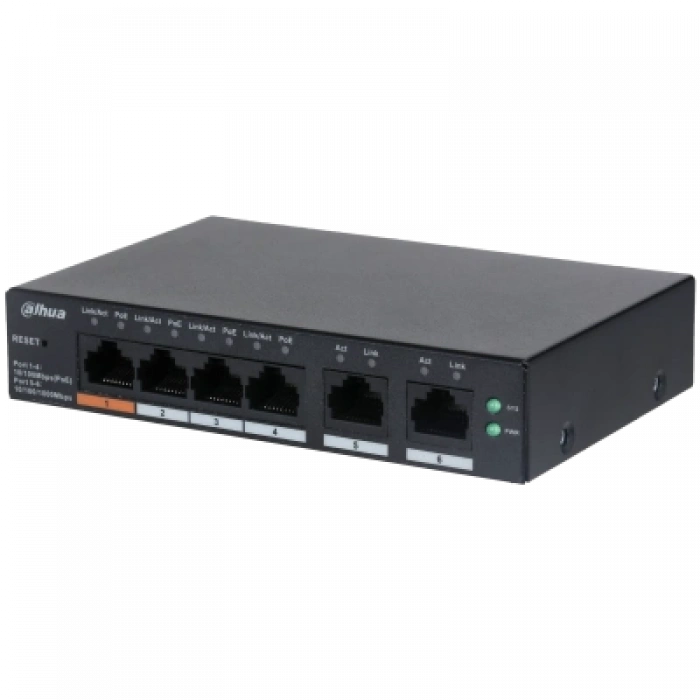 DAHUA CS4006-4ET-60 4 PORT 4XFE-2XGE YÖNETİLEBİLİR 60W POE SWİTCH