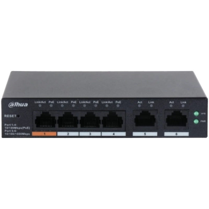DAHUA CS4006-4ET-60 4 PORT 4XFE-2XGE YÖNETİLEBİLİR 60W POE SWİTCH