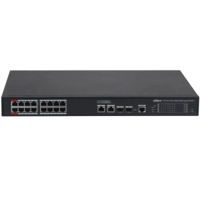 DAHUA S4220-16GT-240 16 PORT 16XGE-2XGE-2XGE/SFP YÖNETİLEBİLİR 240W POE SWİTCH