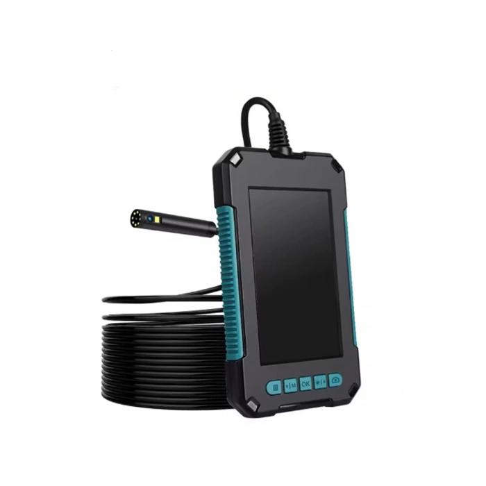 Ekranlı Çift Kameralı 10 Mt Hafıza Kart Destekli Sert Kablo Yılan Endoskop Kamera 5.5 Mm 4.3 Inc