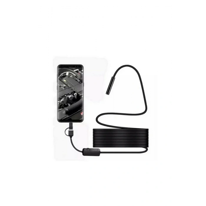 Endoskop Yılan Video Kamera Led’li 5 Metre 7 Mm Sert Kablo Yüksek Kaliteli Stereo