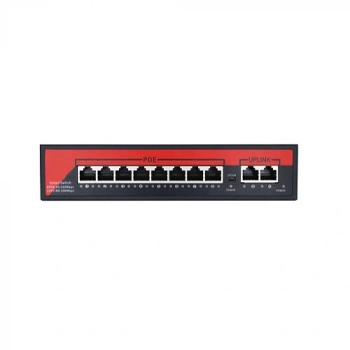 EZCOOL EZ-08PSF-FG 8PORT 8GE+2GE F.GİGABİT POE SWİTCH 120W